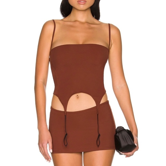 MIAOU Phoenix Strappy Top and Garters Set Cinnamon Brown Revolve NEW WITHOUT TAG - Picture 6 of 14